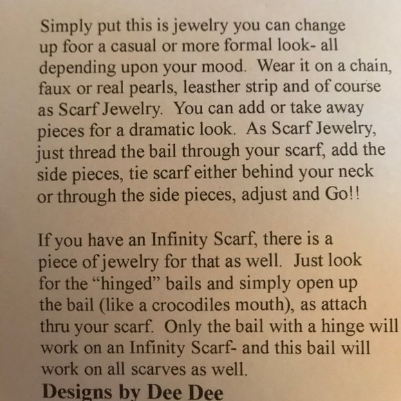 5/$20🔥Peacock Necklace Enhancer or Scarf Jewelry🔥 - Picture 5 of 6